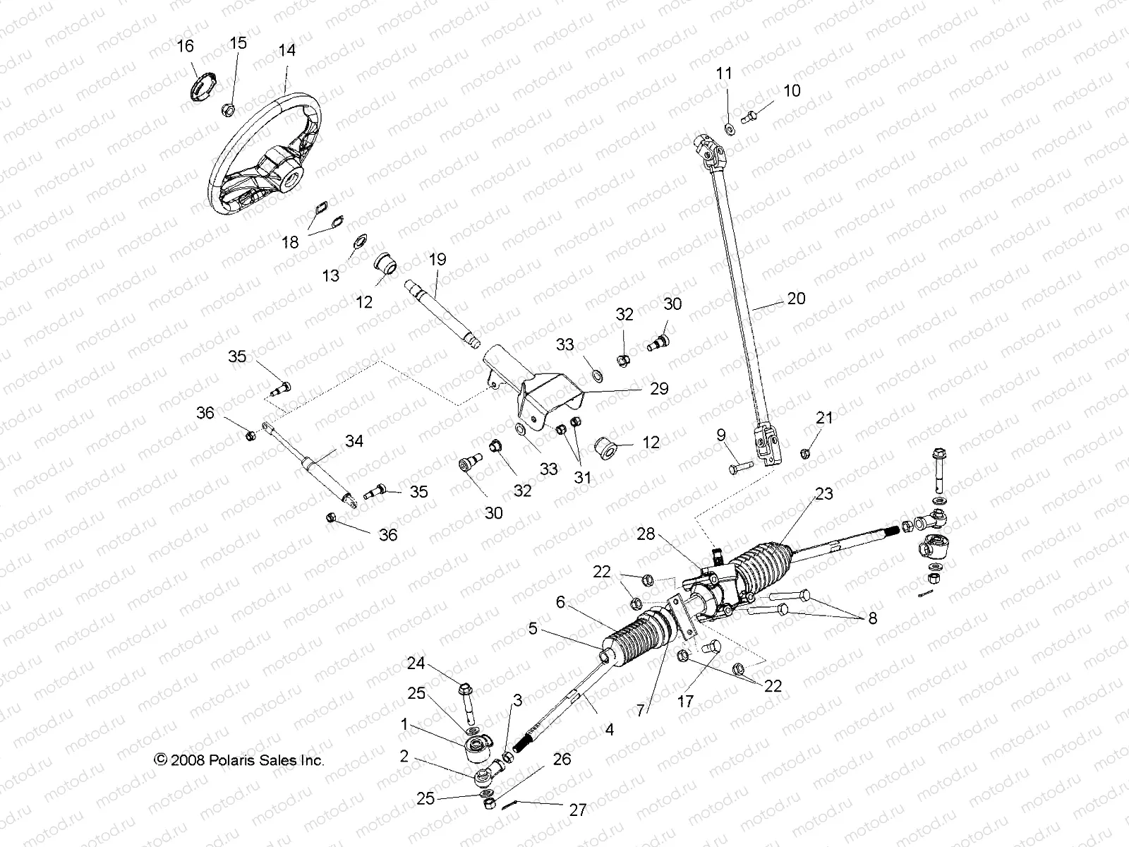 STEERING | STEERING, STEERING ASM. - R10HR76AG/AR (49RGRSTEERING095004X4)