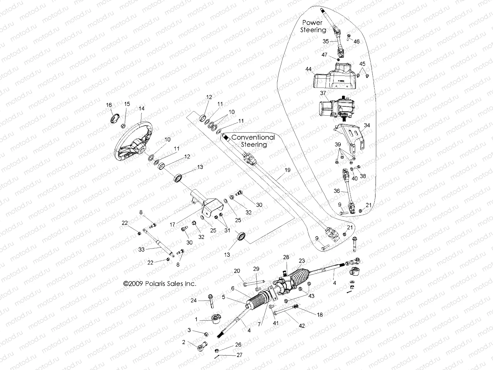 STEERING | STEERING, STEERING ASM. - R11XH76AW/AZ/XY76AA (49RGRSTEERING10RZREPS)