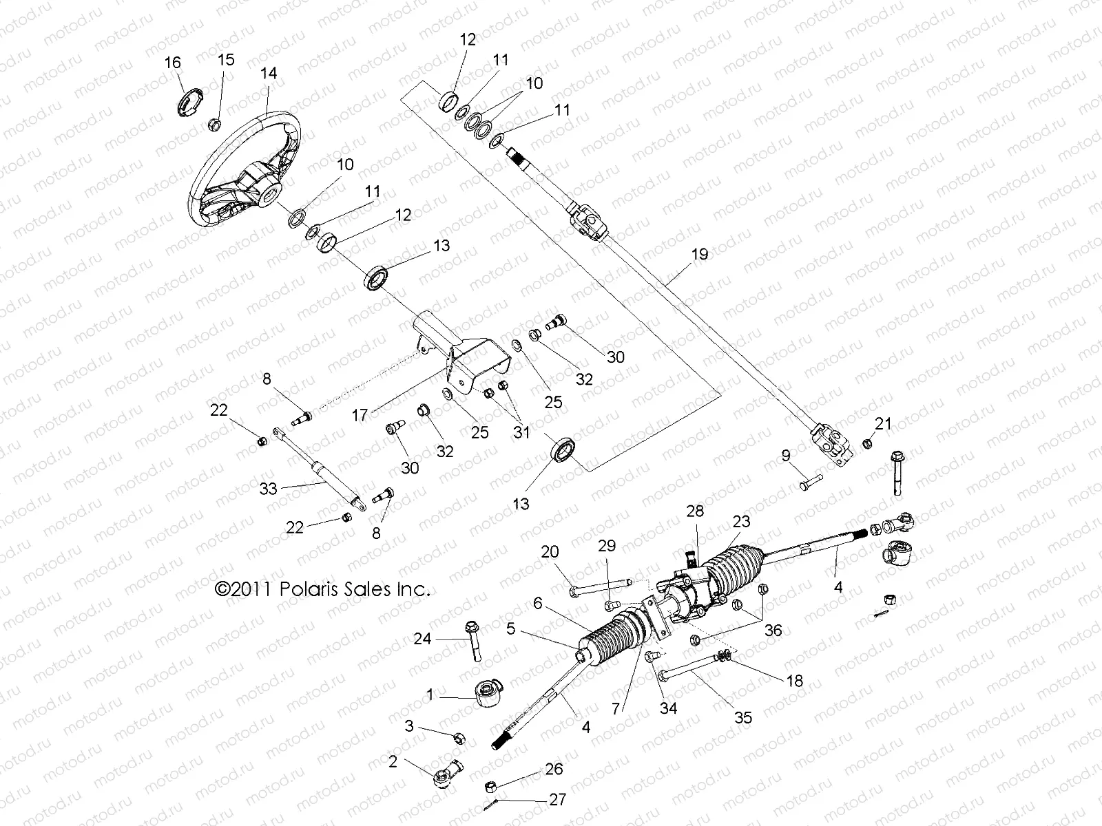 STEERING | STEERING, STEERING ASM. - R12VH57AD (49RGRSTEERING12RZR570)