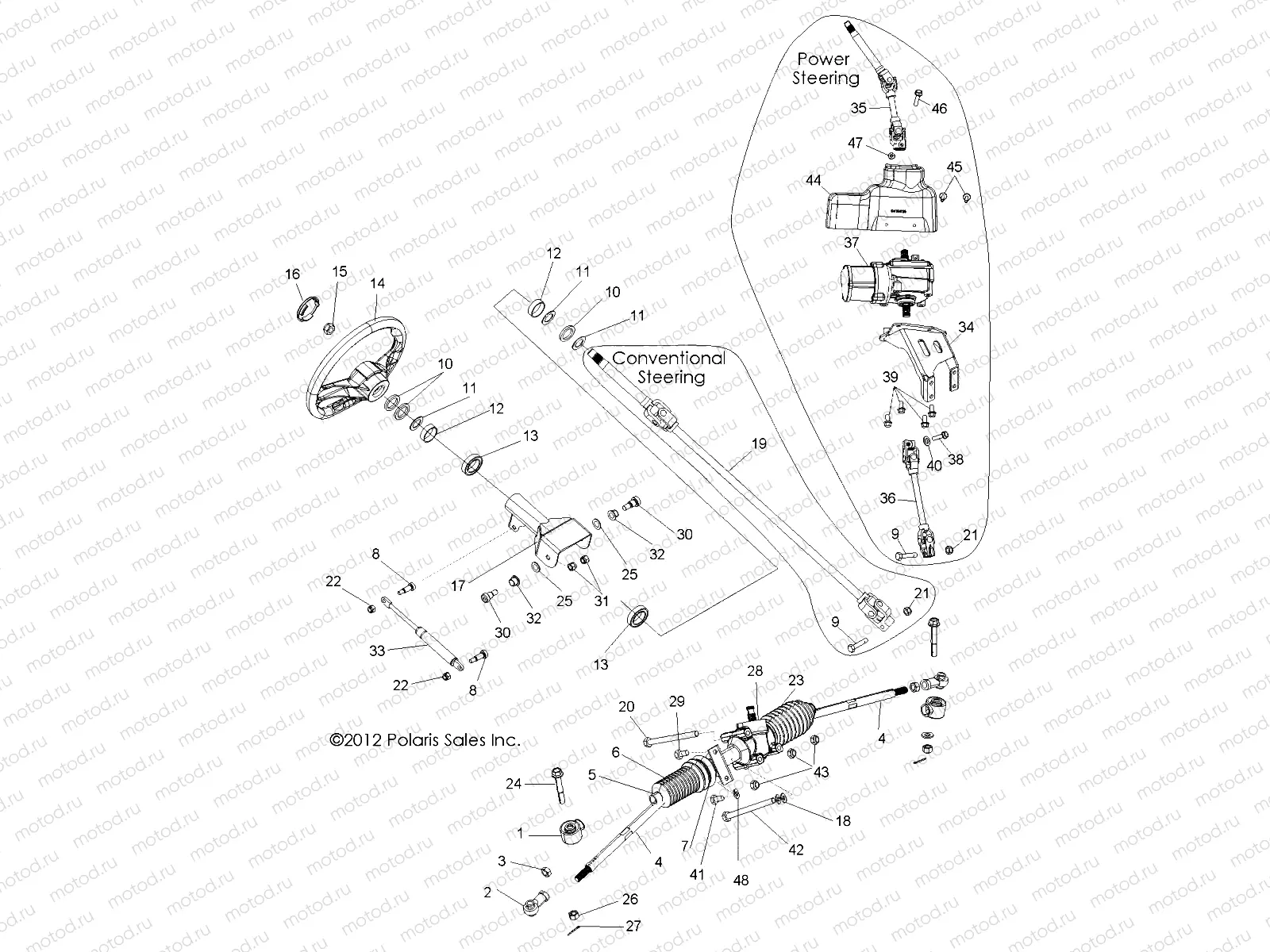 STEERING | STEERING, STEERING ASM. - R13VH57AD/6EAK (49RGRSTEERING13RZR570)