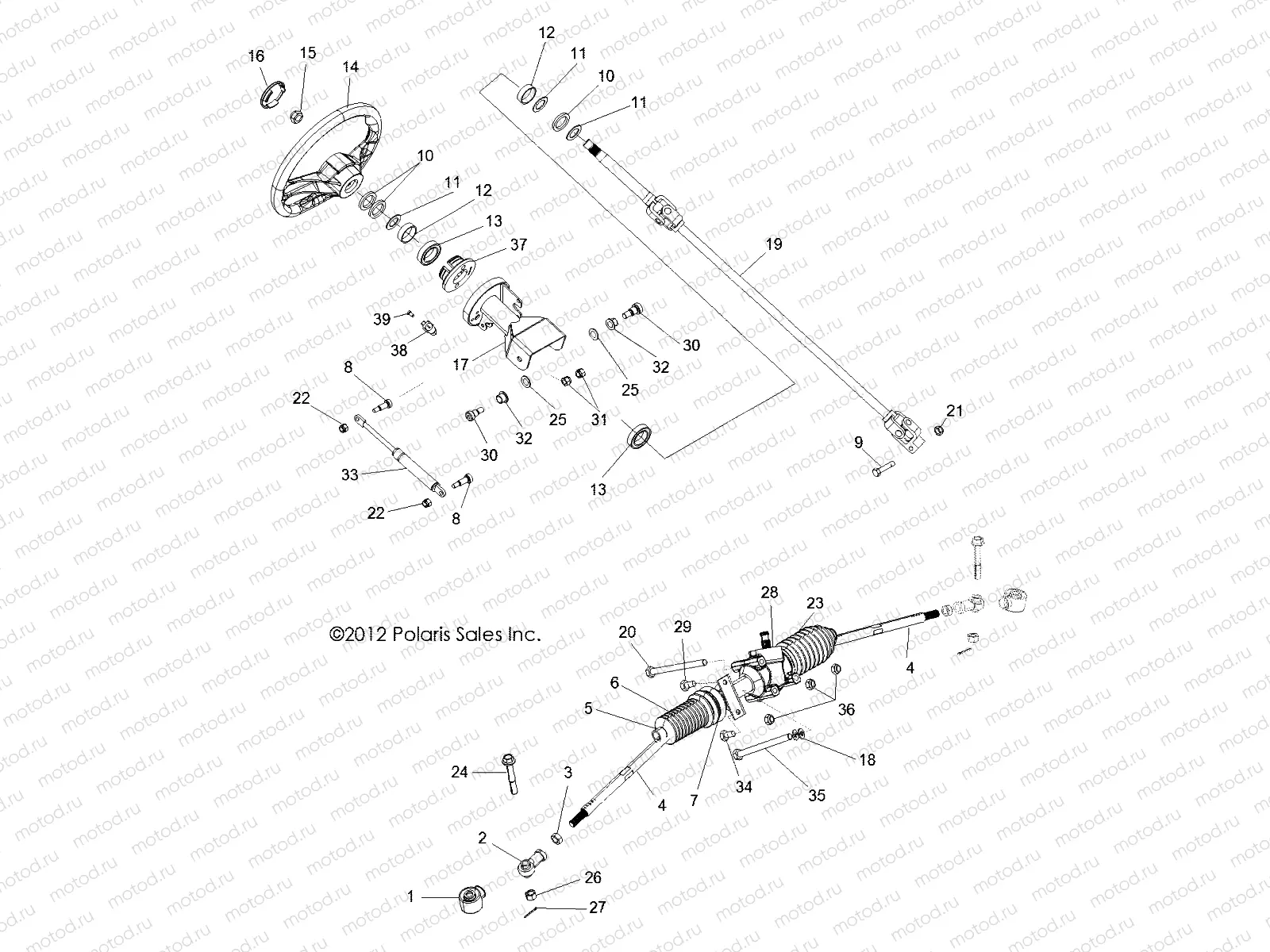 STEERING | STEERING, STEERING ASM. - R13VH57FX (49RGRSTEERING12RZR570I)