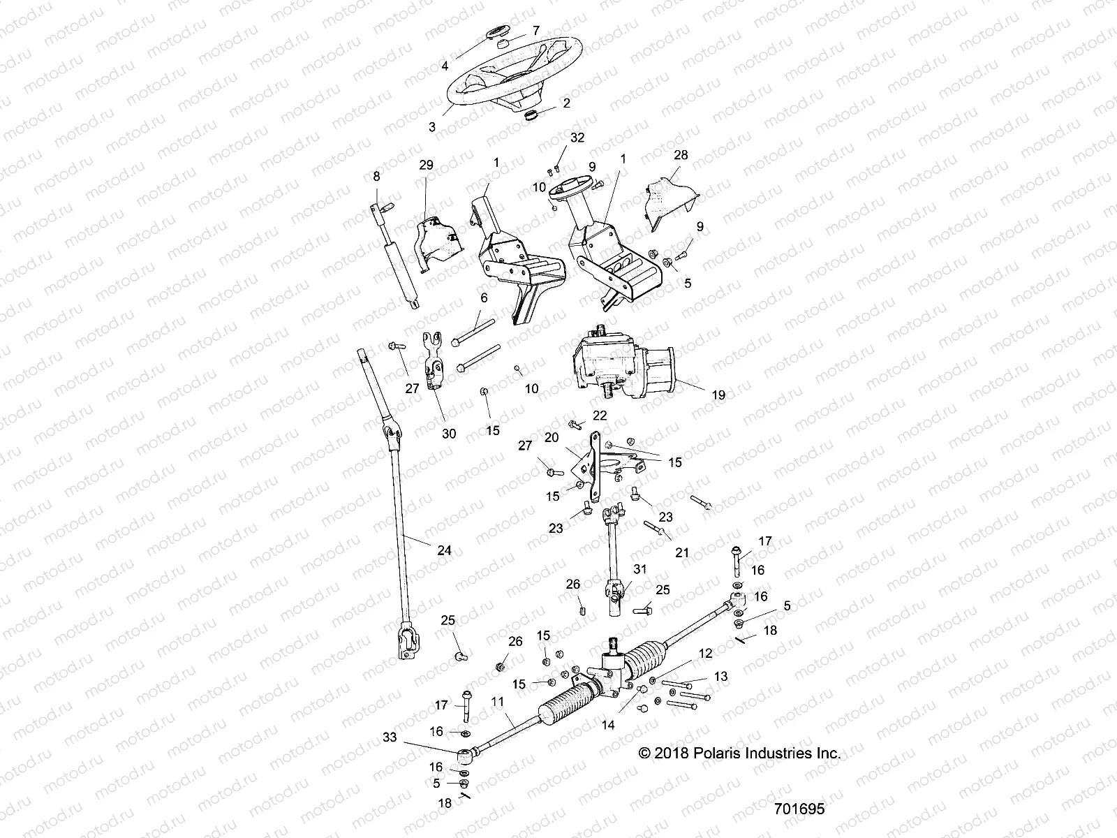 STEERING | STEERING, STEERING ASM. - R17RME57F1/S57C1/F1/CK/E1/EK/T57C1/E1/A57F1 (701695)