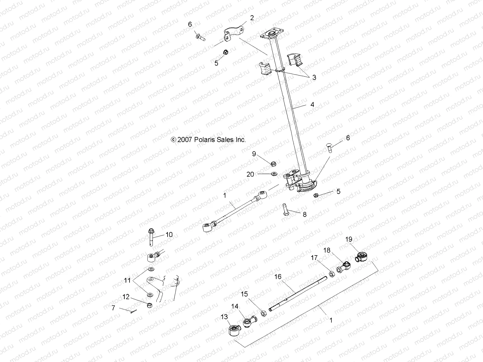 STEERING | STEERING, STEERING POST - A09BA50FA (49ATVSTEERING08SCRAM2X4)