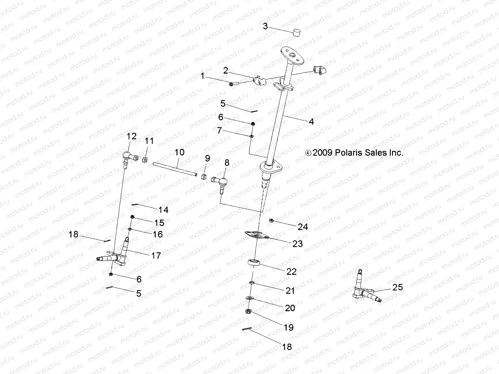 STEERING | STEERING, STEERING POST and TIE ROD ASM. - A09KA09AB/AD (49ATVSTEERING10OTLW90)
