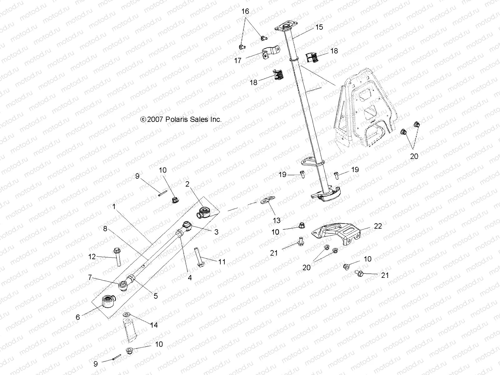 STEERING | STEERING, STEERING POST ASM. - A08LB27AA (49ATVSTEERING08HAWKINTL)