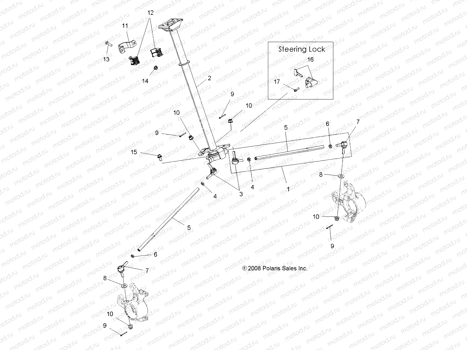 STEERING | STEERING, STEERING POST ASM. - A09ZN55FX (49ATVSTEERING09SPXP850I)