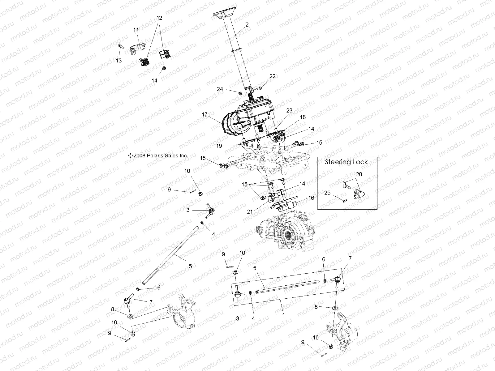 STEERING | STEERING, STEERING POST ASM. - A10ZX55FX/FF (49ATVSTEERING09SPEPS850I)