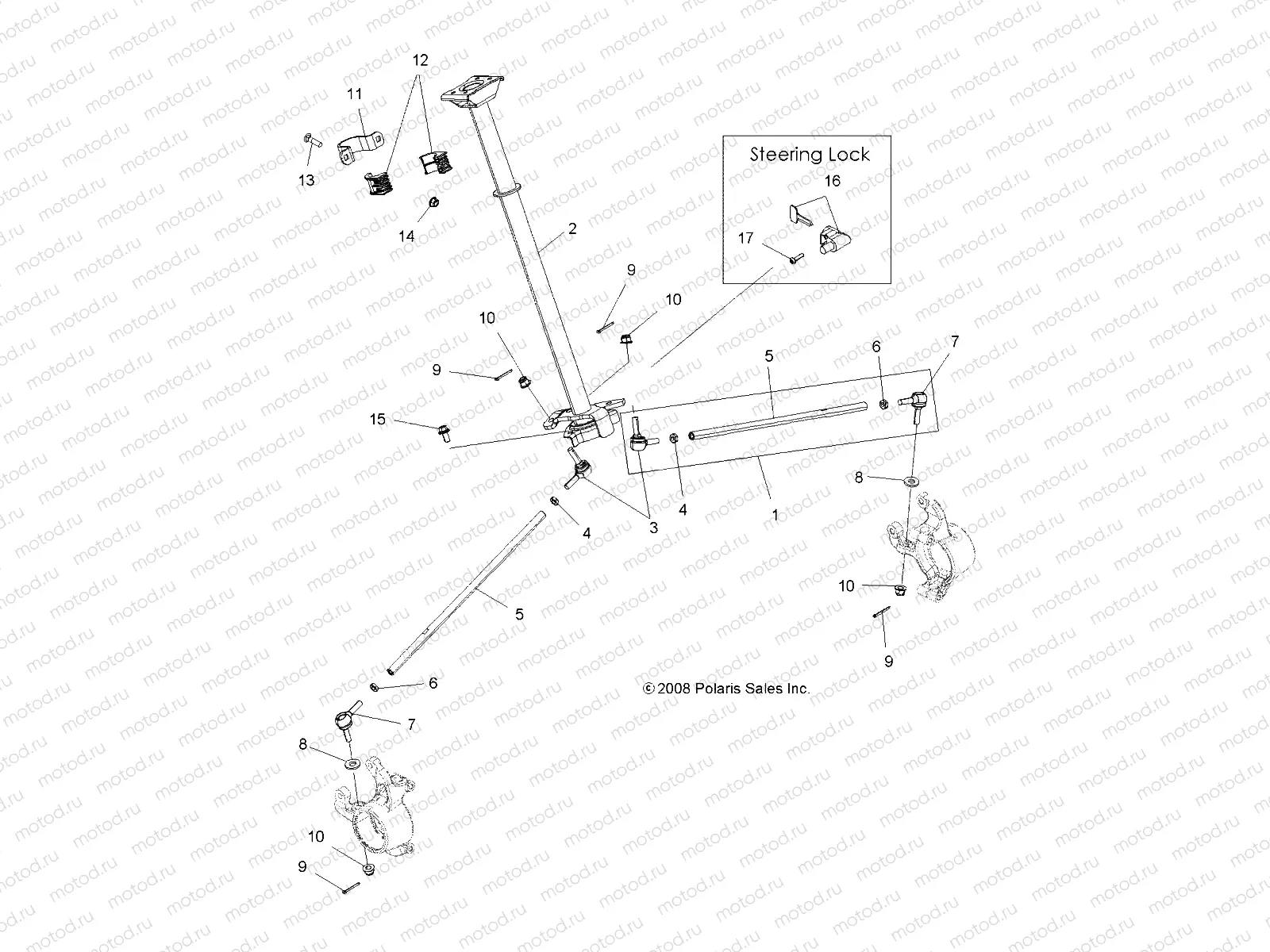 STEERING | STEERING, STEERING POST ASM. - A11TN55FA (49ATVSTEERING11SPX2550I)