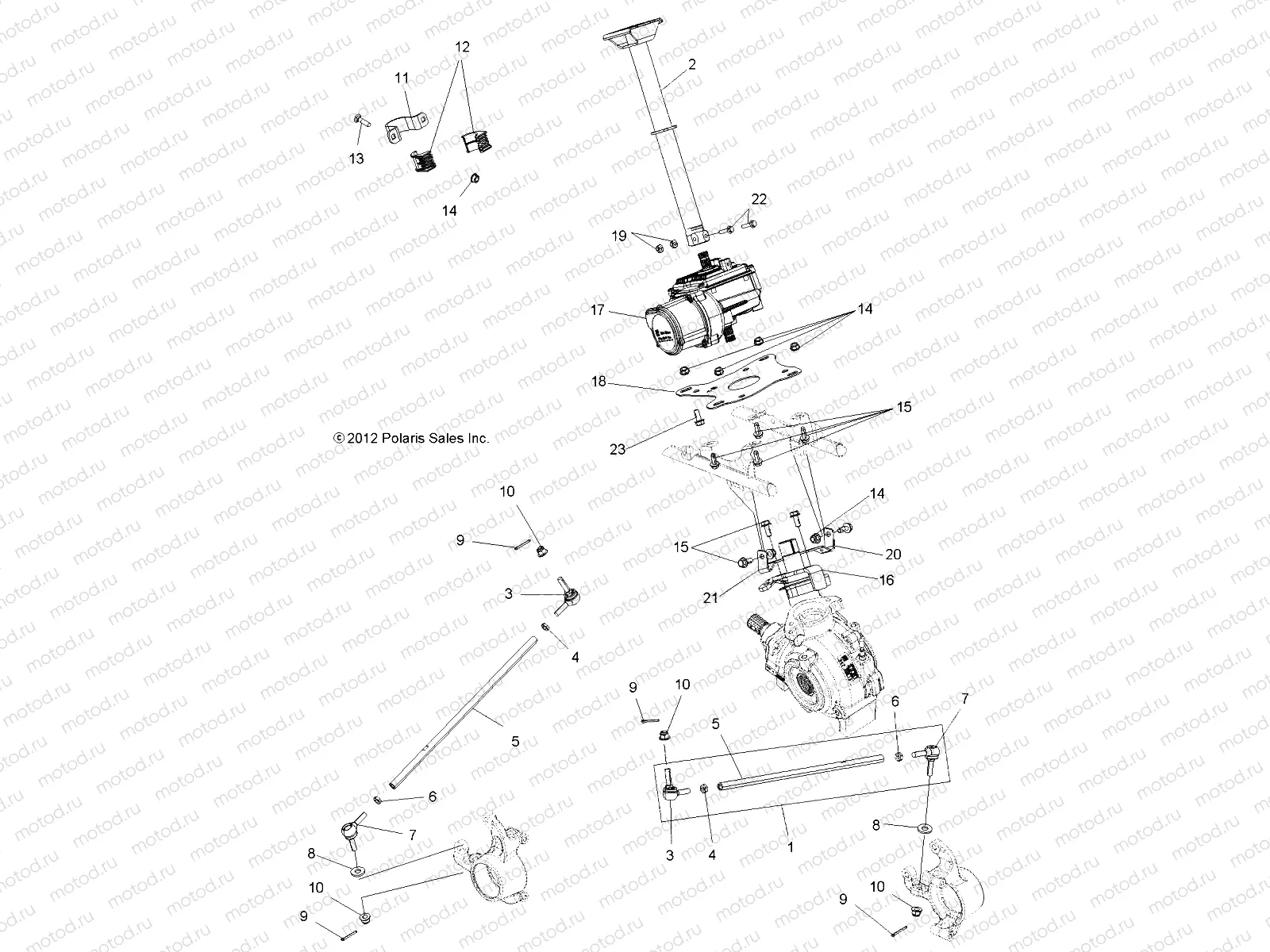 STEERING | STEERING, STEERING POST ASM. - A13GH8EAK (49ATVSTEERING13850SCRAM)