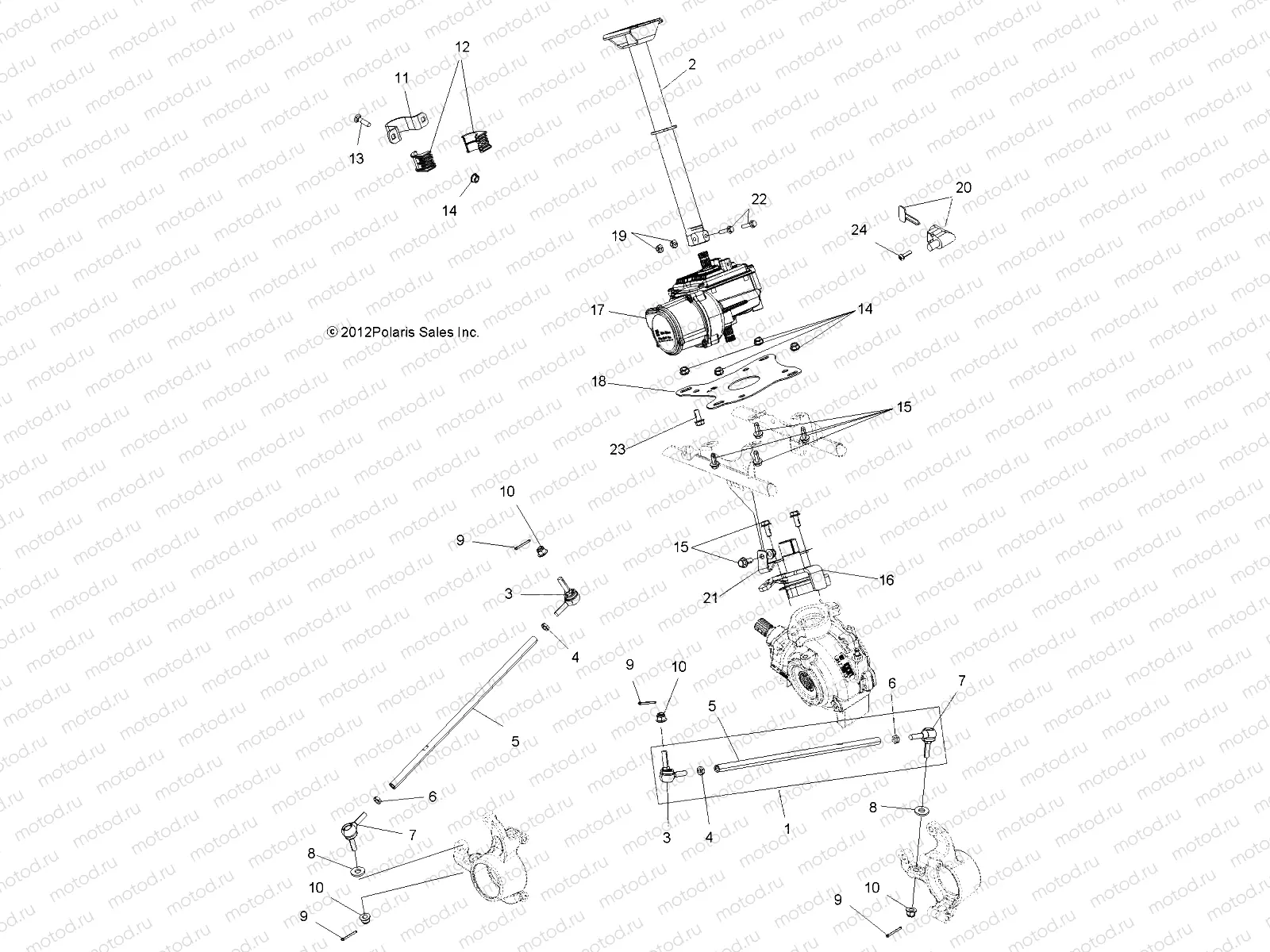 STEERING | STEERING, STEERING POST ASM. - A13GH8EFK (49ATVSTEERING13850SCRAMI)