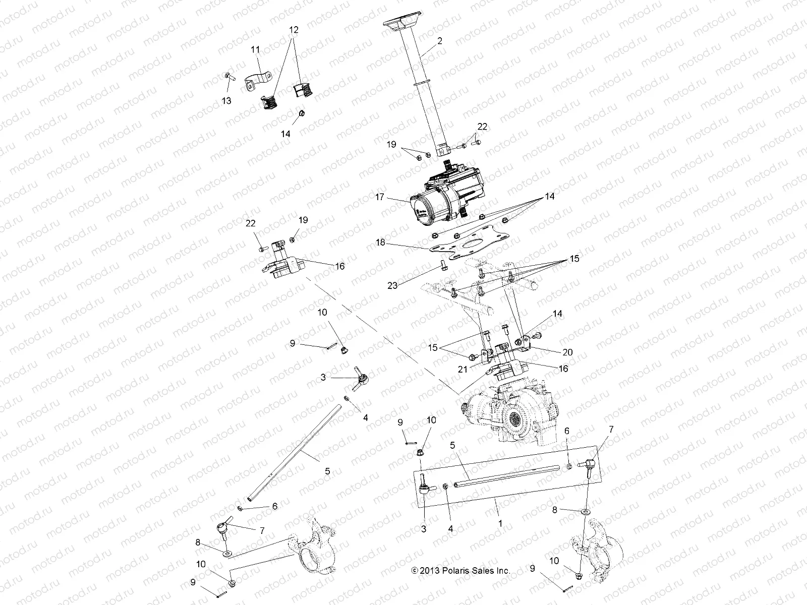 STEERING | STEERING, STEERING POST ASM. - A14ZN5EAB/C/M/S (49ATVSTEERING14SP550)