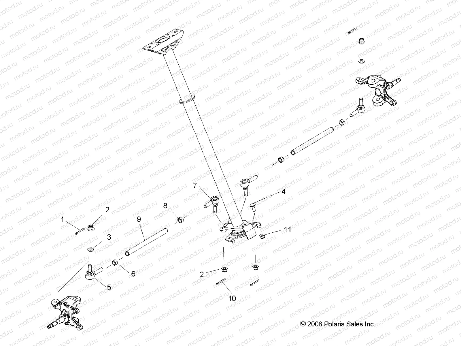 STEERING | STEERING, TIE RODS and LOWER ASM. - A09GJ52AA (49ATVSTEERING09OUT450)