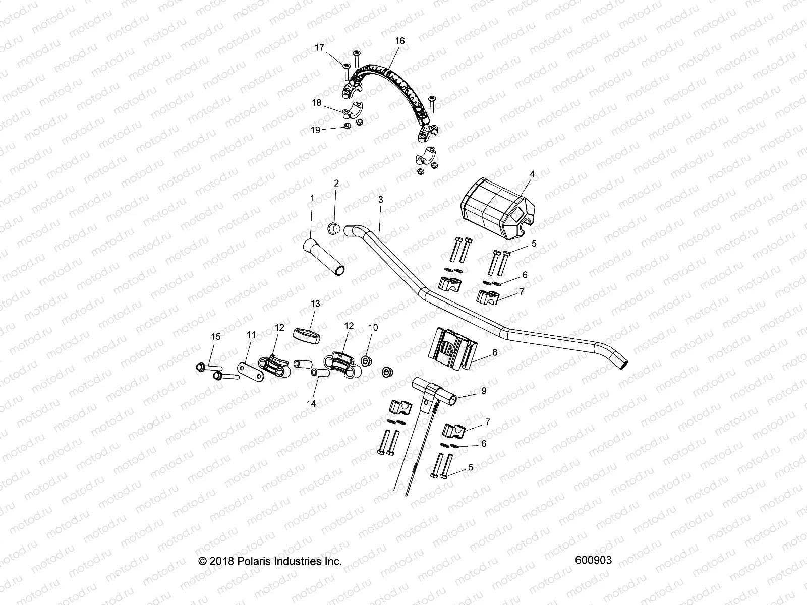 STEERING | STEERING, UPPER and HANDLEBAR ASM. - S20ELS8PS ALL OPTIONS (600903)