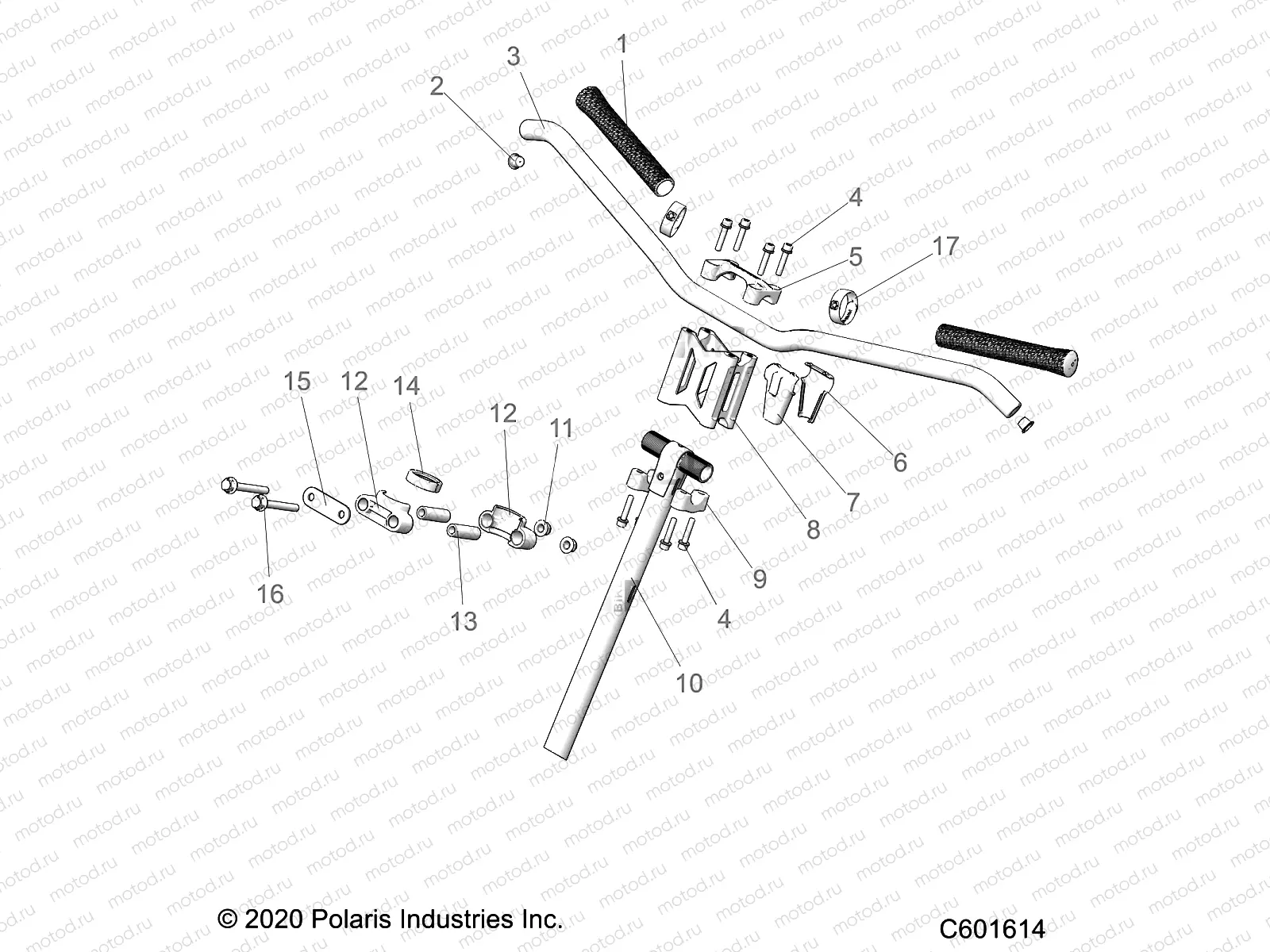 STEERING | STEERING, UPPER and HANDLEBAR ASM. - S21TKP8RS/8RE ALL OPTIONS (C601614)