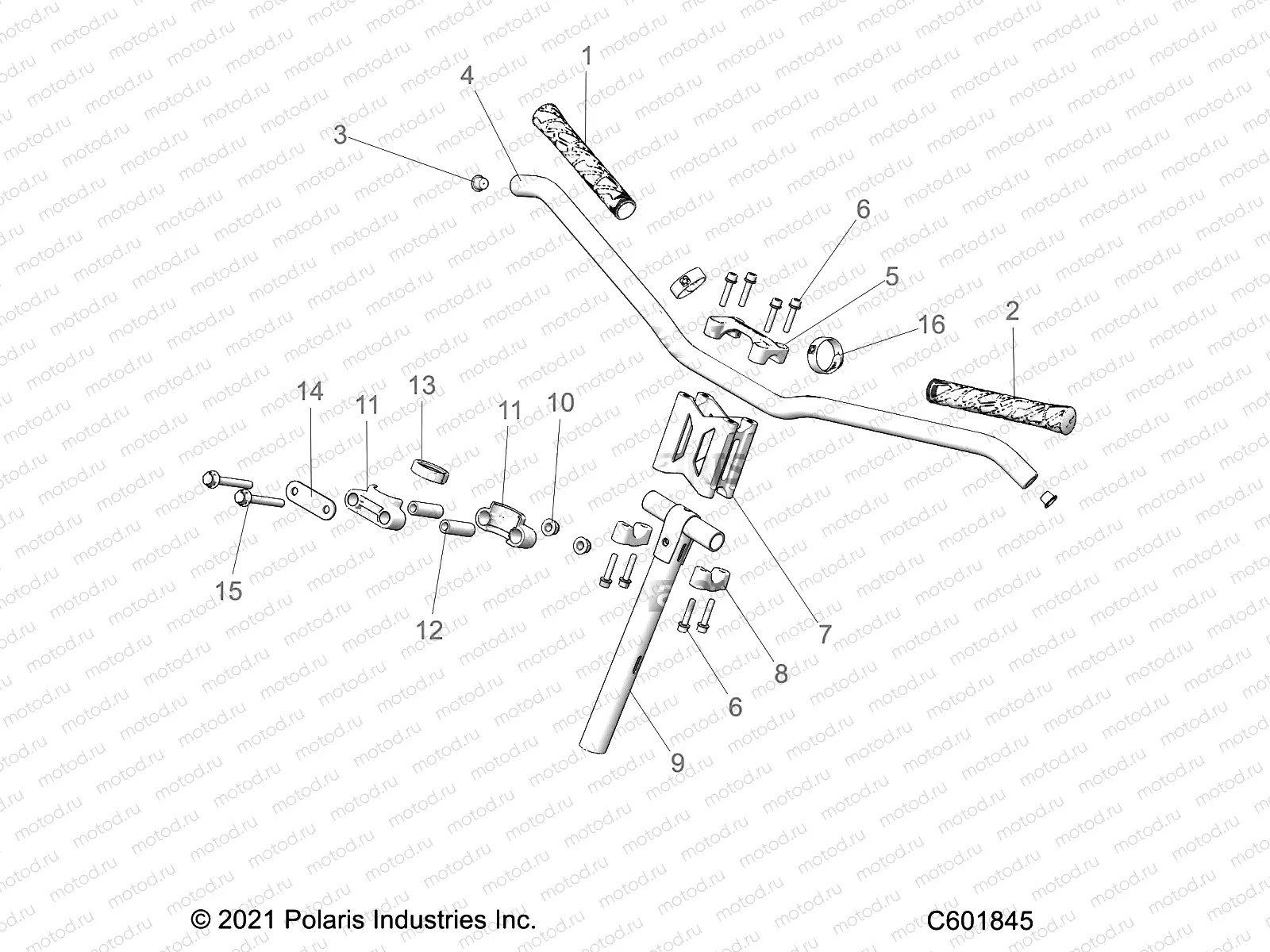 STEERING | STEERING, UPPER and HANDLEBAR ASM. - S22TDL6KSA (C601614)