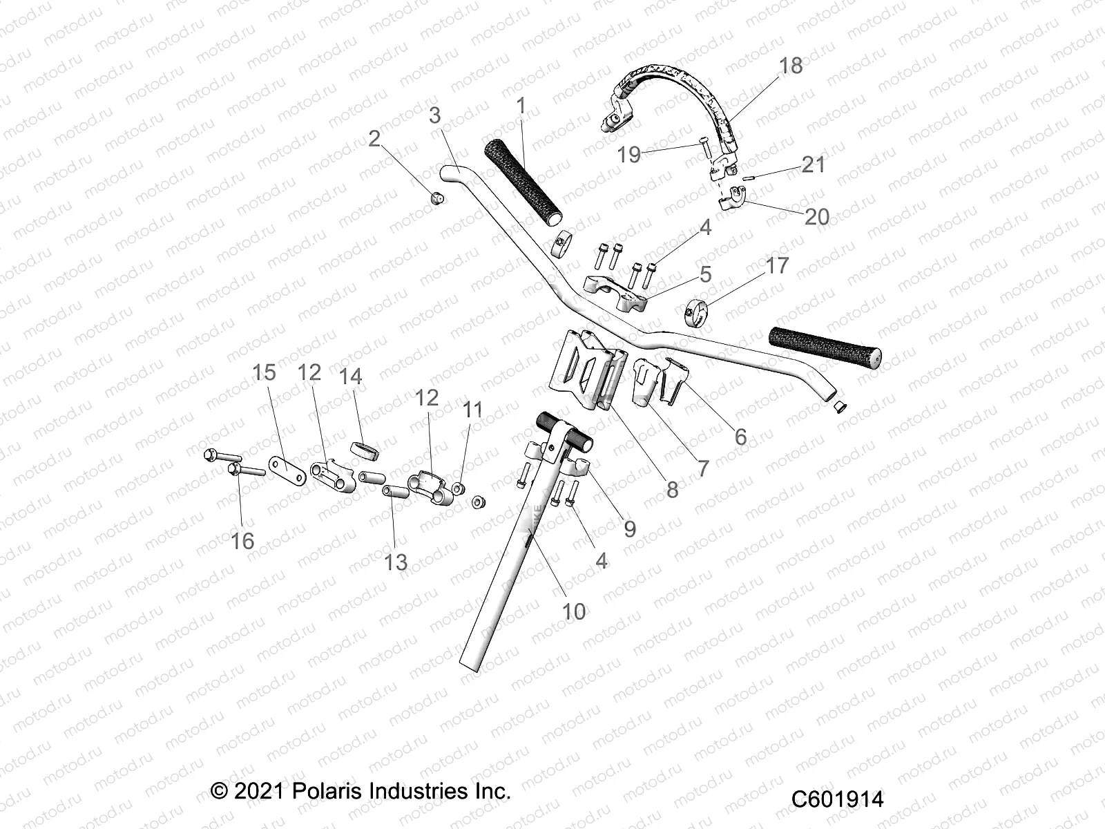 STEERING | STEERING, UPPER and HANDLEBAR ASM. - S23TLT6REL (C601914)