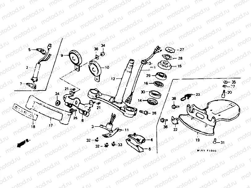 Steering stem - Horn