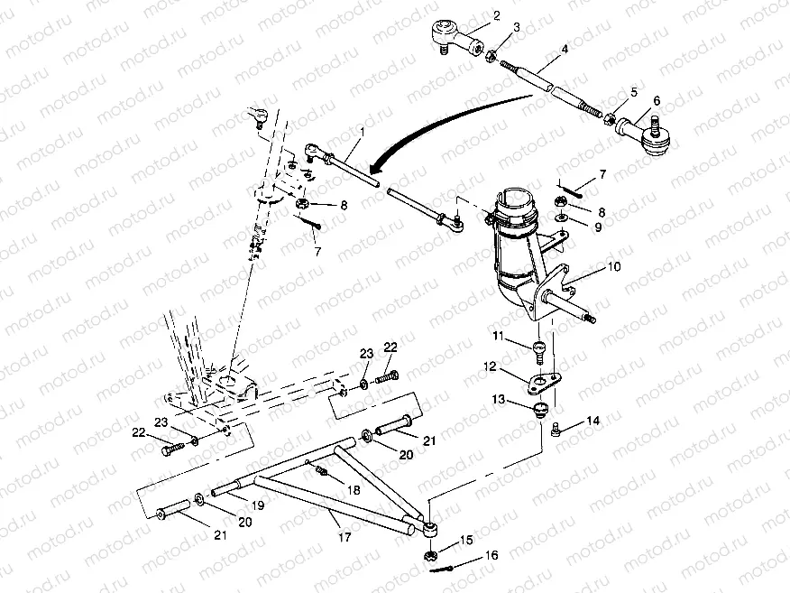 STEERING/A-ARM ASSEMBLY 2x4 400L W957540 (4930093009B006) | STEERING/A-ARM ASSEMBLY 2x4 400L W957540 (4930093009B006)