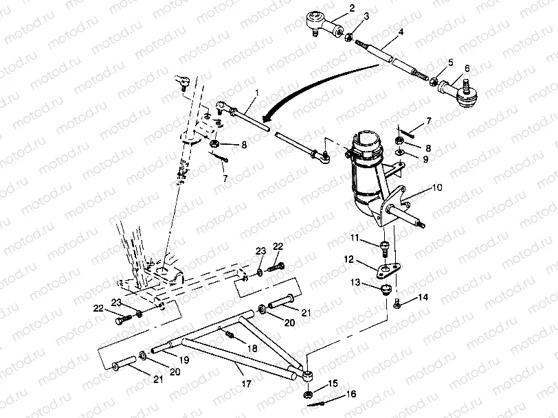STEERING/A-ARM ASSEMBLY Sport 400L W958540 (4930133013B007) | STEERING/A-ARM ASSEMBLY Sport 400L W958540 (4930133013B007)
