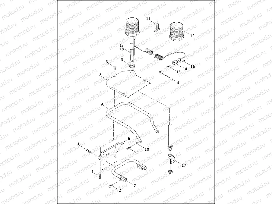 STROBE LAMPS - REAR & LICENSE PLATE HOLDER