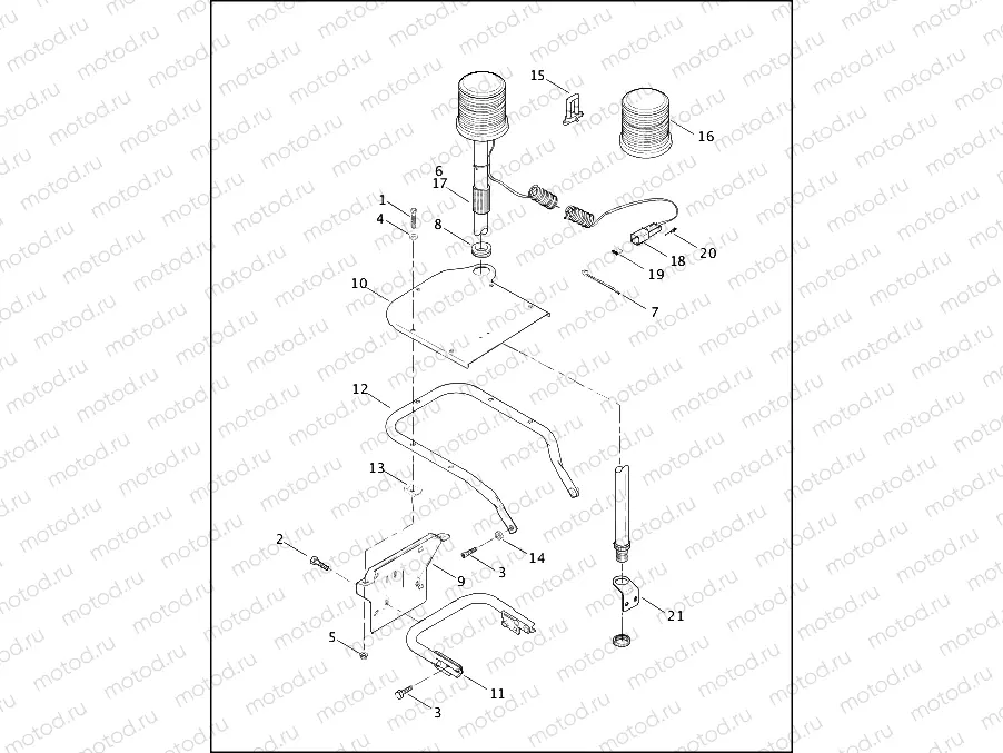 STROBE LAMPS - REAR, LICENSE PLATE HOLDER