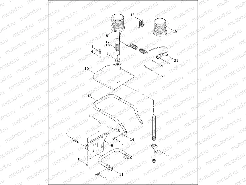 STROBE LAMPS - REAR, LICENSE PLATE HOLDER