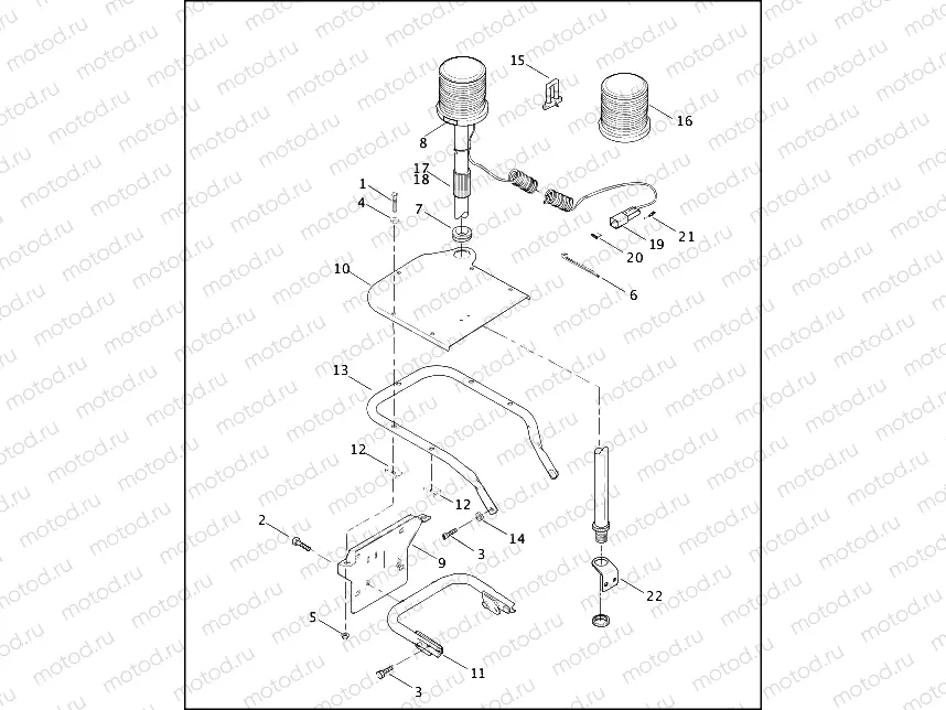 STROBE LAMPS - REAR, LICENSE PLATE HOLDER