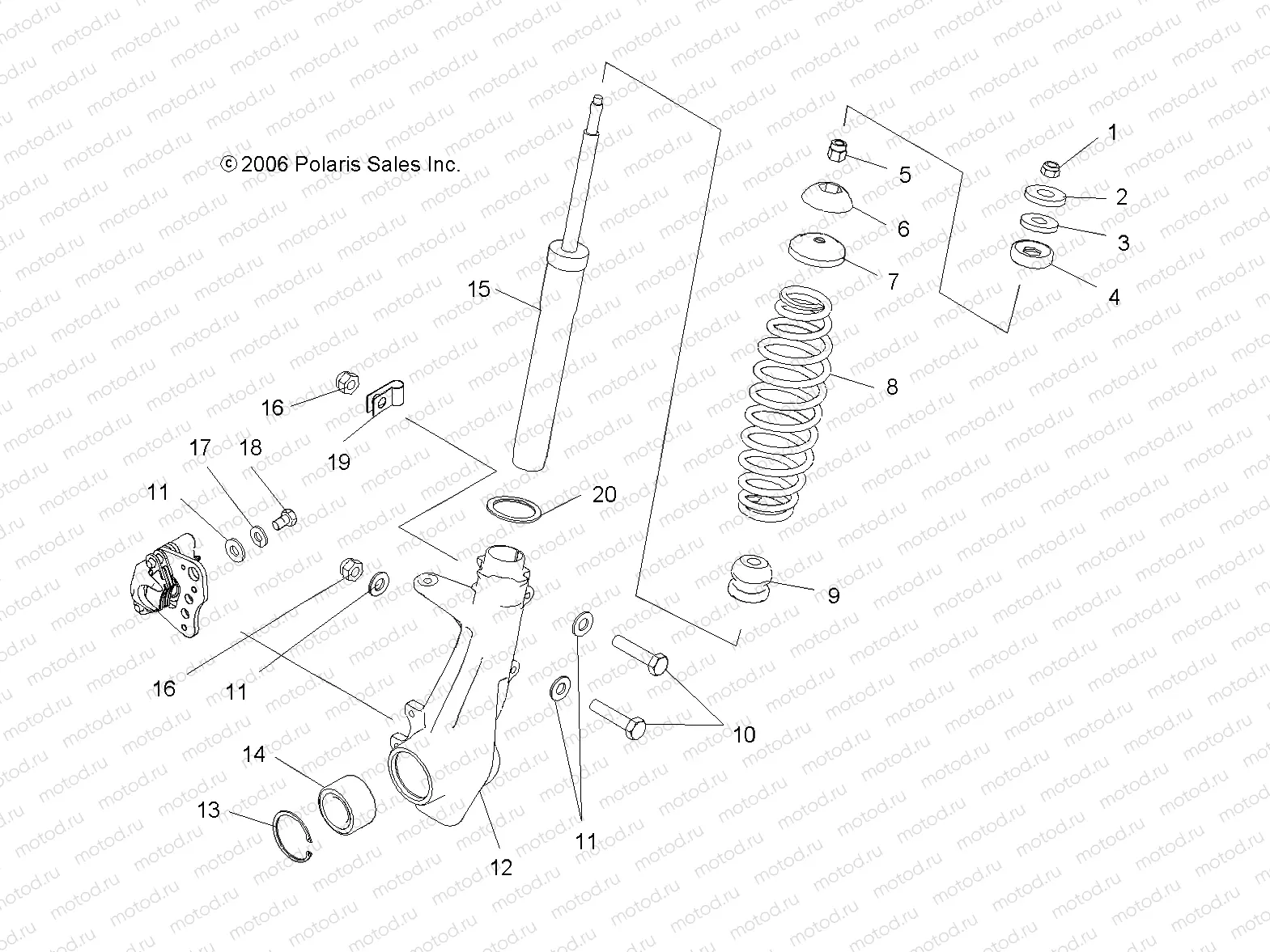 STRUT | STRUT, FRONT - A07TH76AU/TN76AF/AL/AU (49ATVSTRUTX2500EFI)
