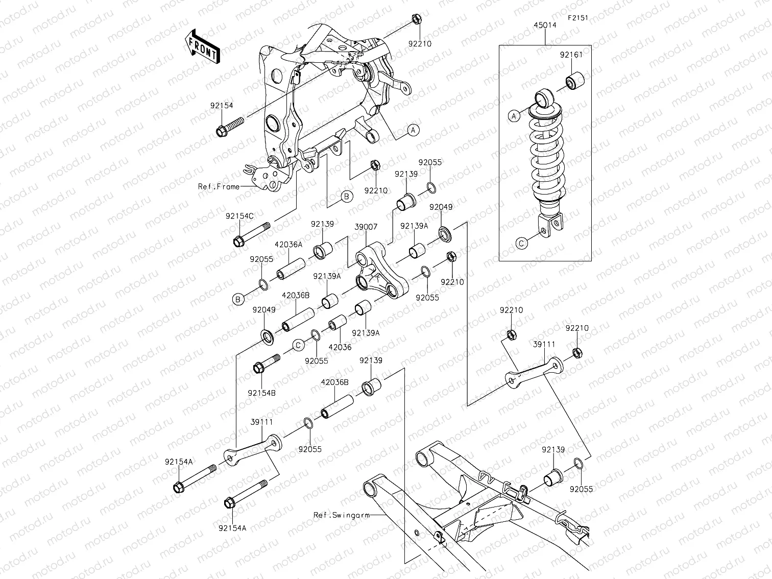 Suspension and shock absorber