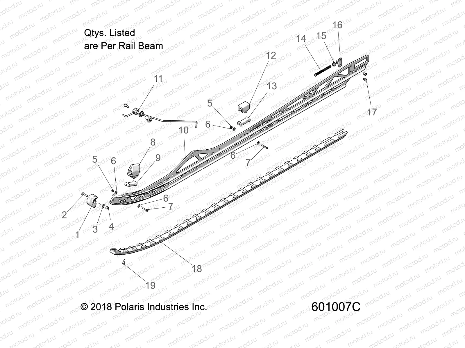 SUSPENSION | SUSPENSION, 163 RAIL BEAM MOUNTING - S22EGE8RS/D8RS ALL OPTIONS (601007C)