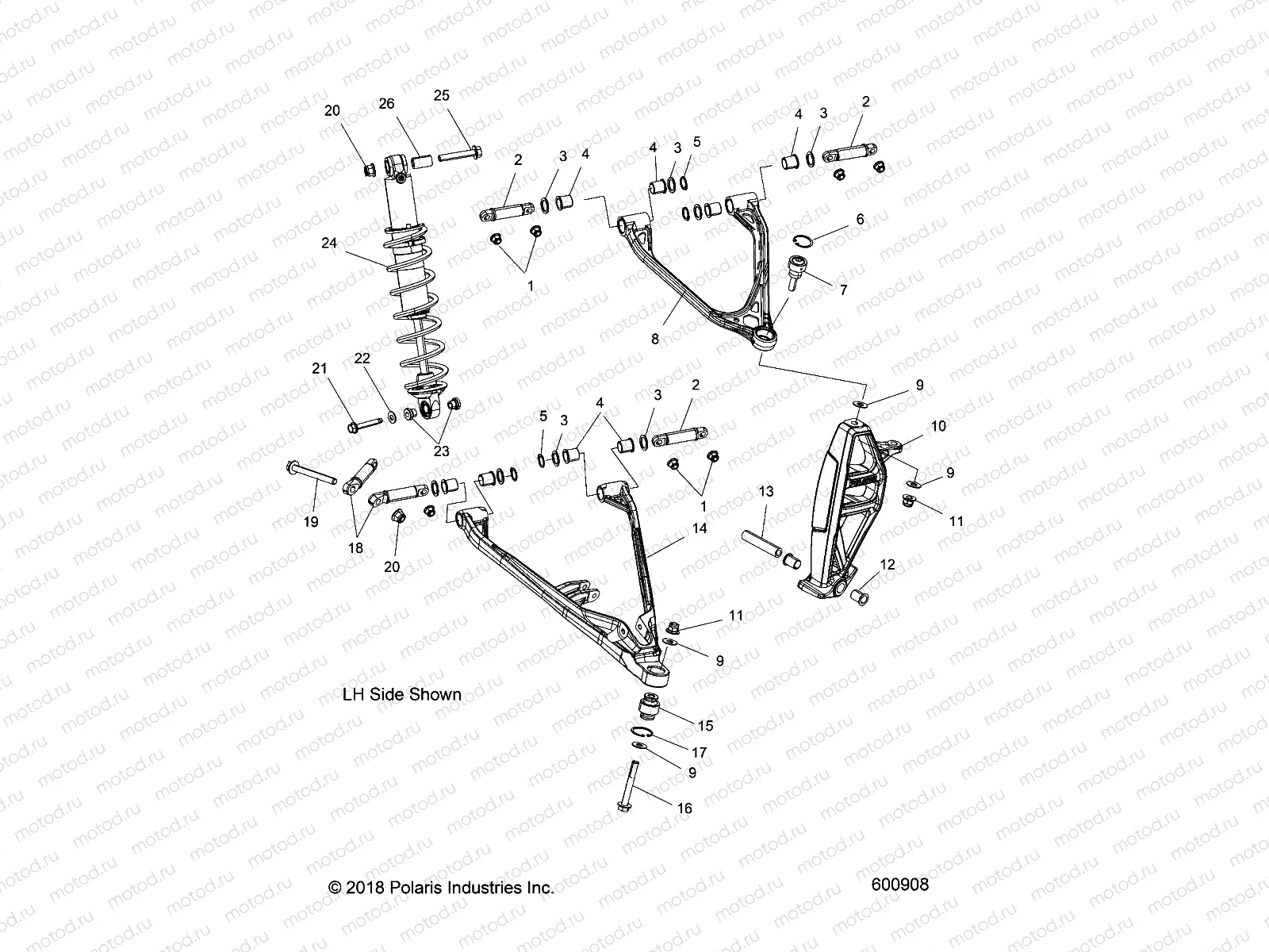 SUSPENSION | SUSPENSION, CONTROL ARMS, SHOCK MNTG, and SPINDLE - S22EFA8RS/EFB8RS (600908)