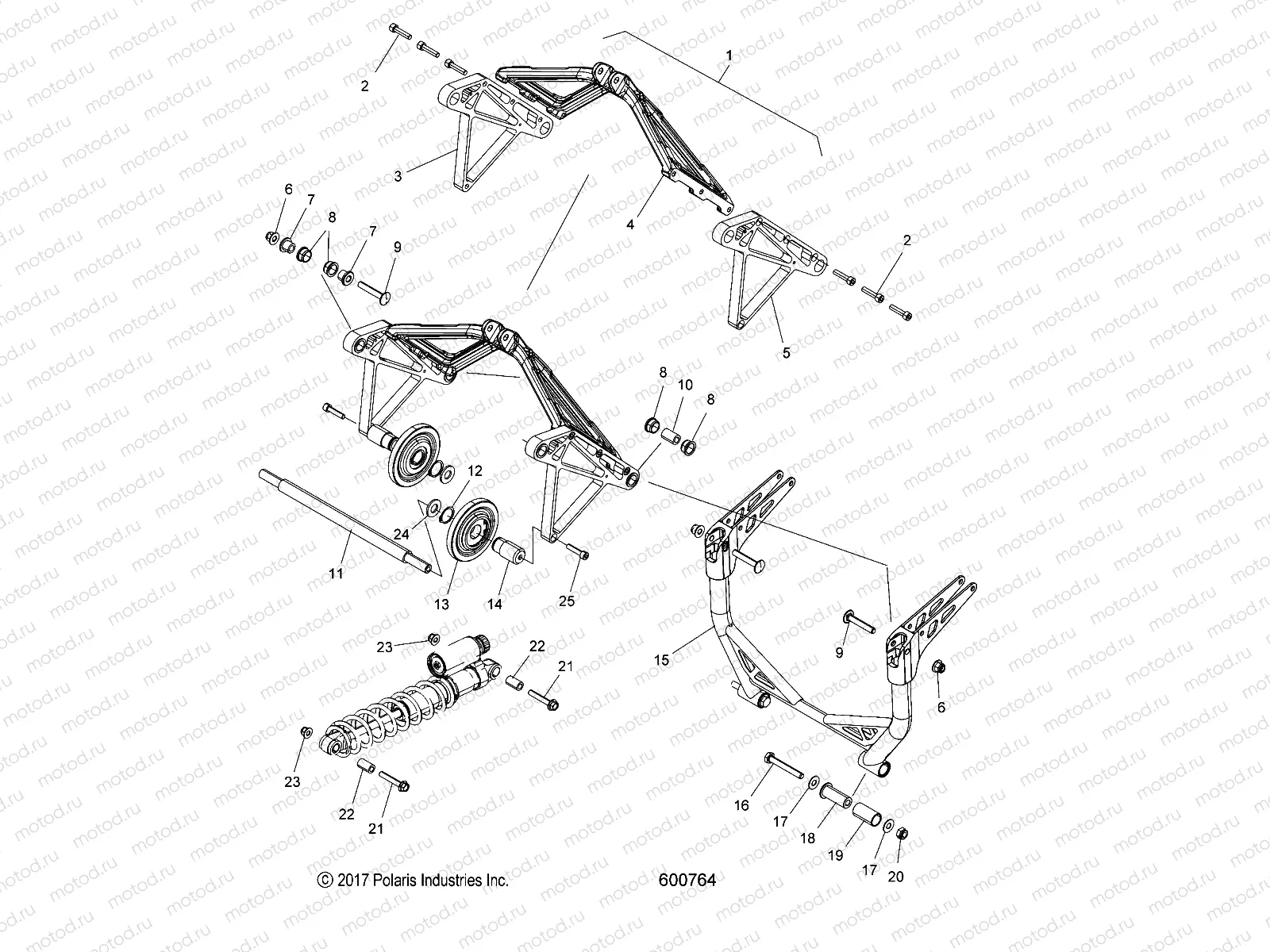 SUSPENSION | SUSPENSION, CRANK ASM., REAR - S20DDH6PS ALL OPTIONS (600764)