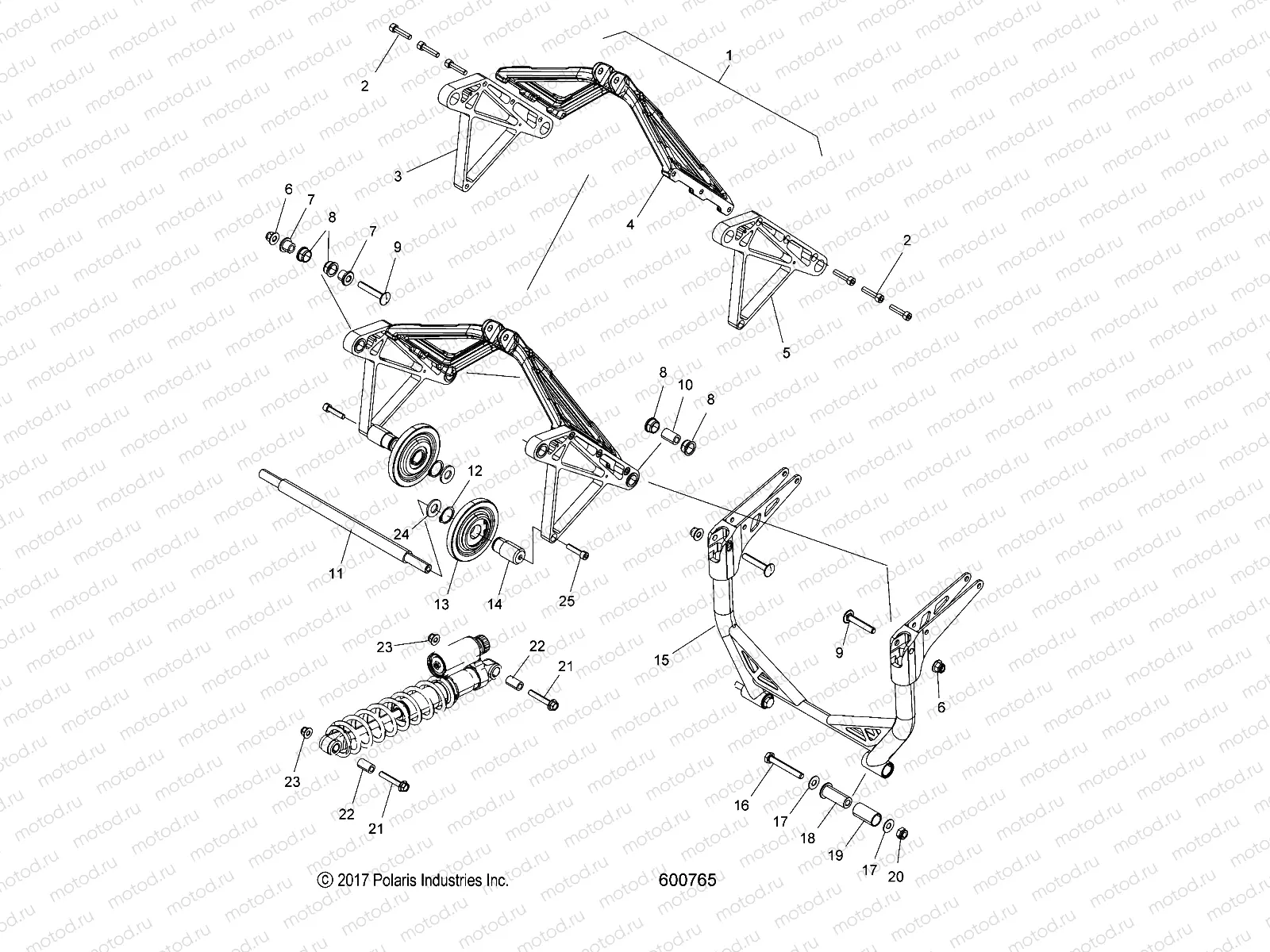 SUSPENSION | SUSPENSION, CRANK ASM., REAR - S21DDL8RS ALL OPTIONS (600765)