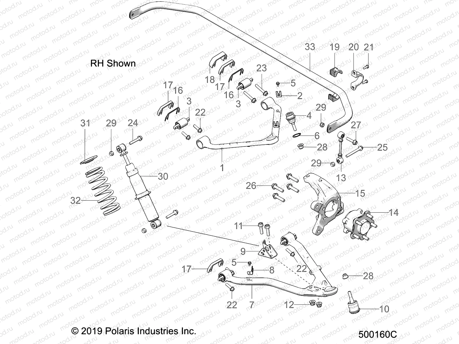 SUSPENSION | SUSPENSION, FRONT ASM. - T21AARGB/SGD ALL OPTIONS (500160C)