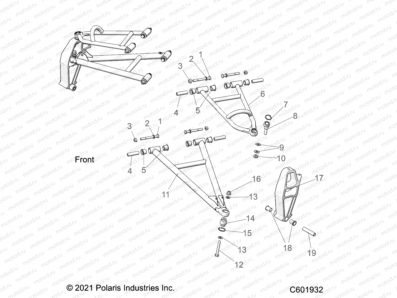 SUSPENSION | SUSPENSION, FRONT, CONTROL ARMS and SPINDLE - S22MDX6DSA/6DEA (C601932)