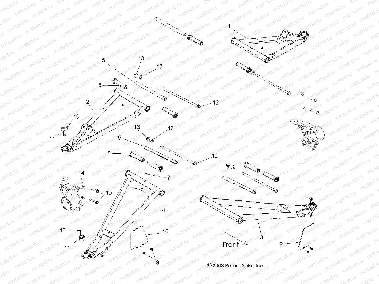 SUSPENSION | SUSPENSION, FRONT CONTROL ARMS - R10XH76AA (49RGRSUSPFRT09RZRS)