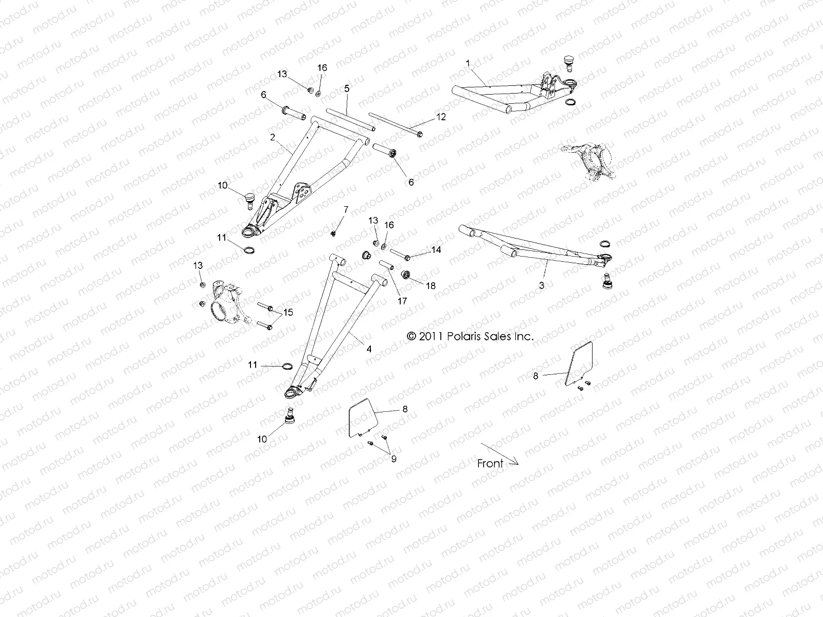 SUSPENSION | SUSPENSION, FRONT CONTROL ARMS - R12JT9EFX (49RGRSUSPFRT12RZRXPI)