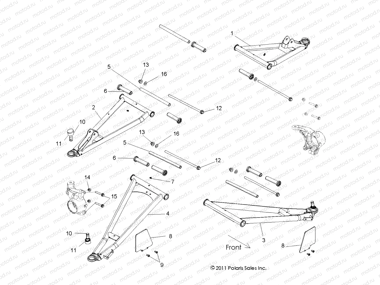 SUSPENSION | SUSPENSION, FRONT CONTROL ARMS - R13XE76AD/EAI (49RGRSUSPFRT12RZR4)