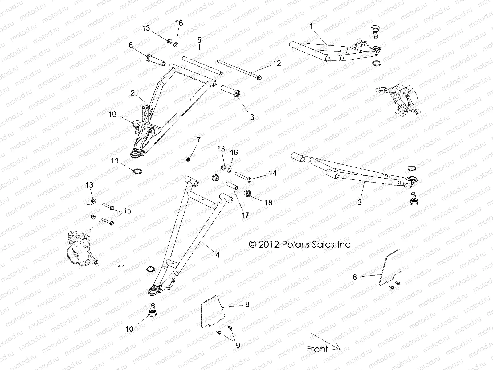SUSPENSION | SUSPENSION, FRONT CONTROL ARMS - R13XT9EFX (49RGRSUSPFRT13RZRXP4I)