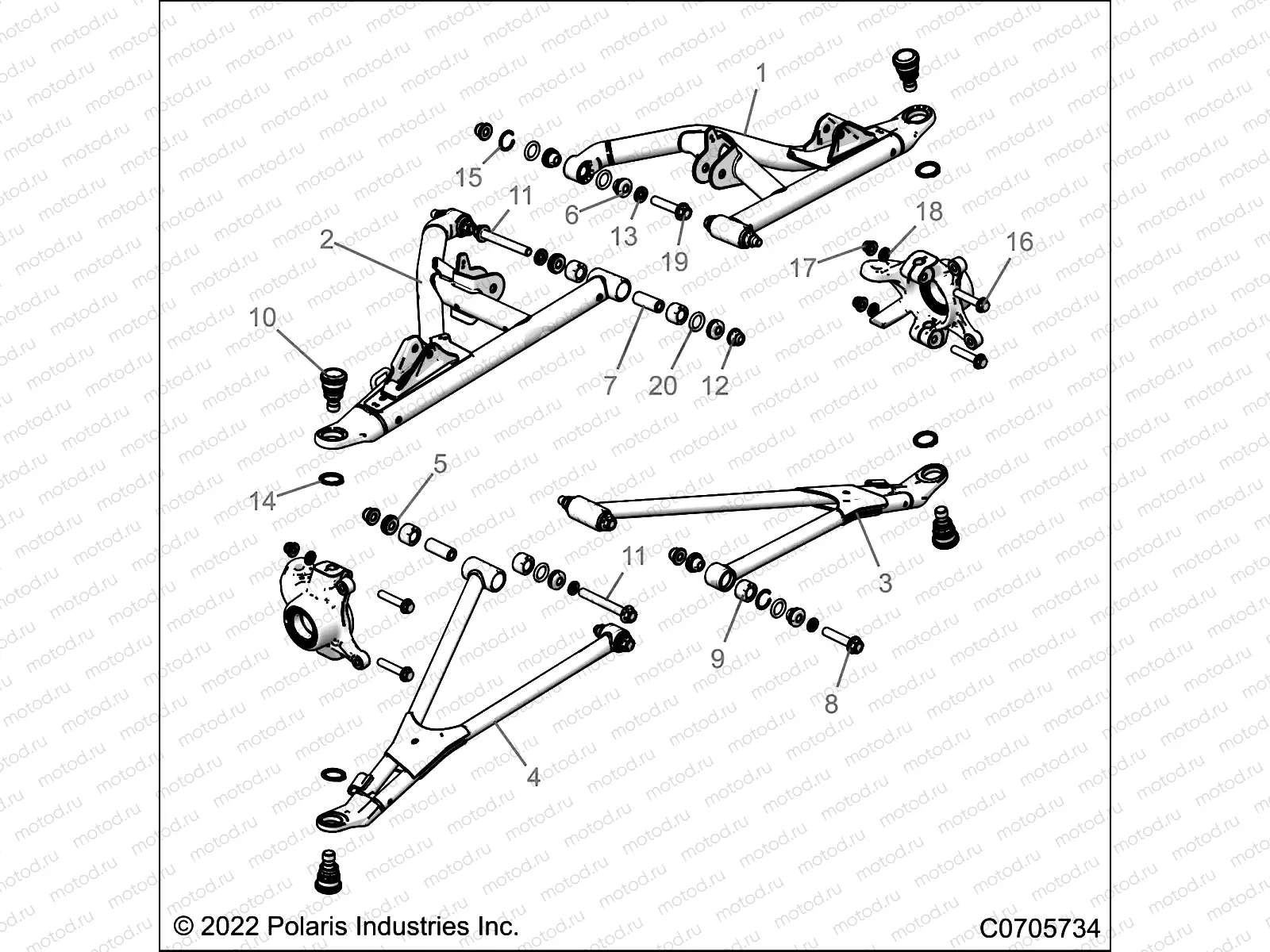 SUSPENSION | SUSPENSION, FRONT CONTROL ARMS - Z23R4D92AK/AS/BK/BS (C0705734)
