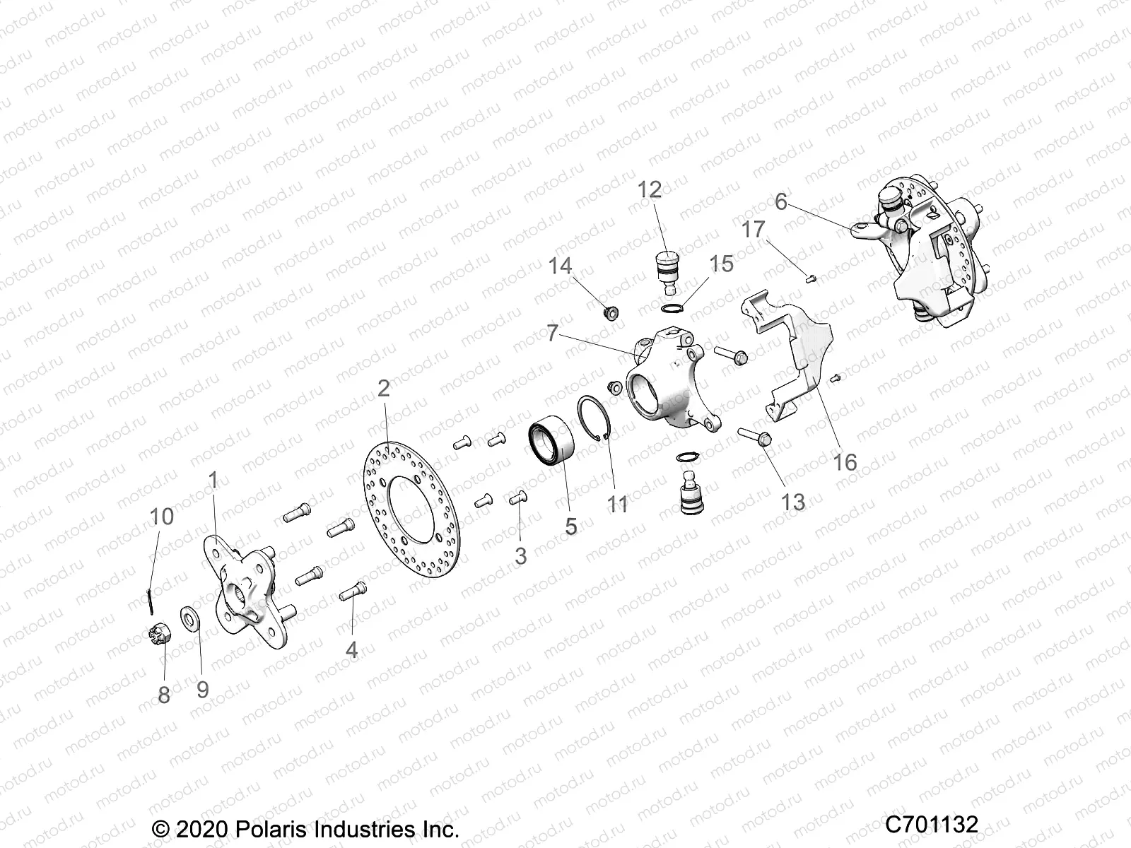 SUSPENSION | SUSPENSION, FRONT HUB - G22GAB99CP/FP (C701132)