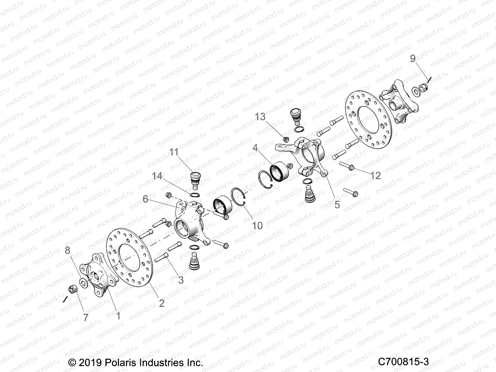 SUSPENSION | SUSPENSION, FRONT HUB - G23GMP99A/99B (C700815-3)