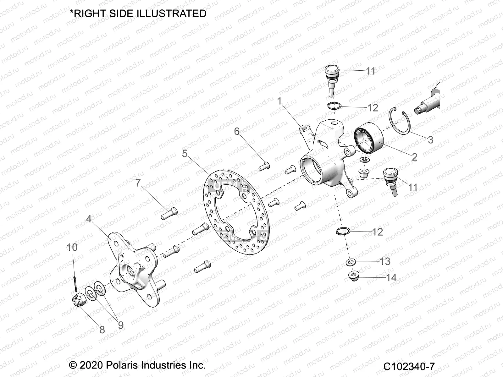 SUSPENSION | SUSPENSION, FRONT HUB, KNUCKLE and BRAKE DISC - A23SGE95AN (C102340-7)