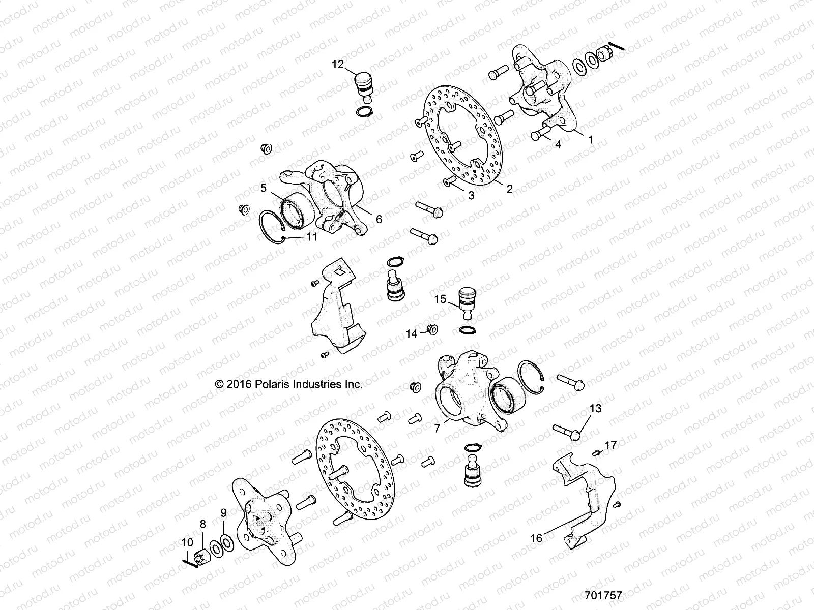 SUSPENSION | SUSPENSION, FRONT HUB - R17RGE99A7/A9/AW/AM/KAK (701757)