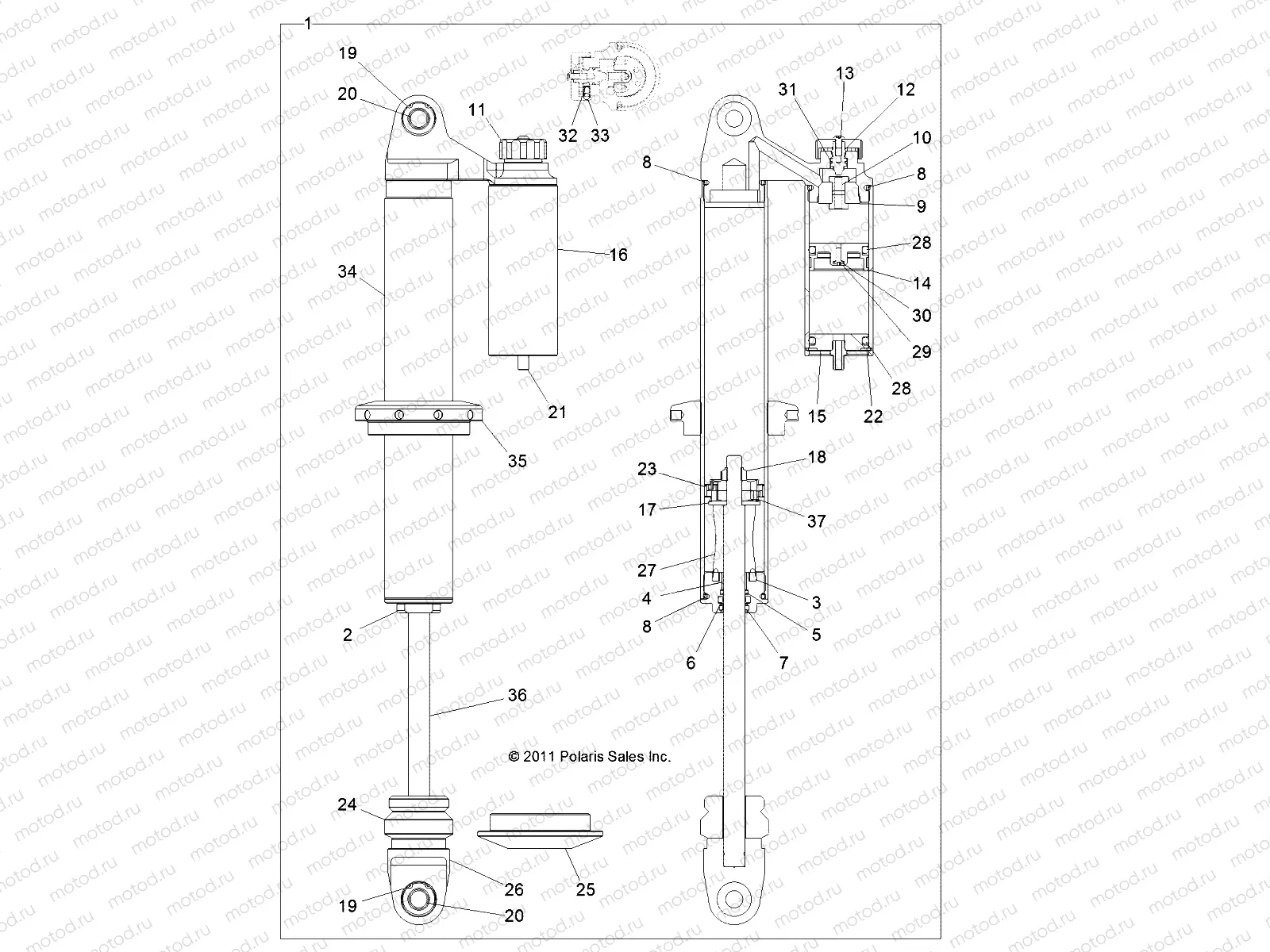 SUSPENSION | SUSPENSION, FRONT SHOCK (7043777) - R12XT87AA/9EAS (49RGRSHOCKFRT7043777)
