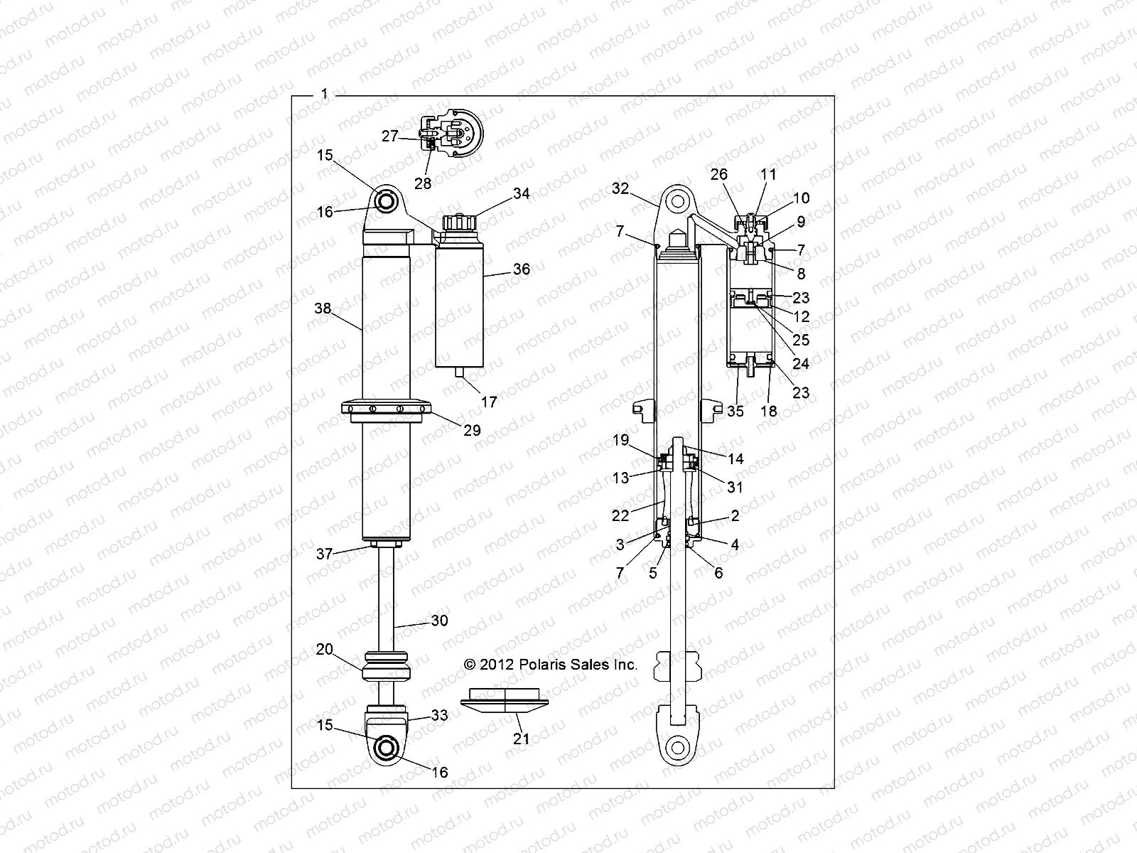 SUSPENSION | SUSPENSION, FRONT SHOCK (7043778) - R13XT9EAL (49RGRSHOCKFRT7043778)