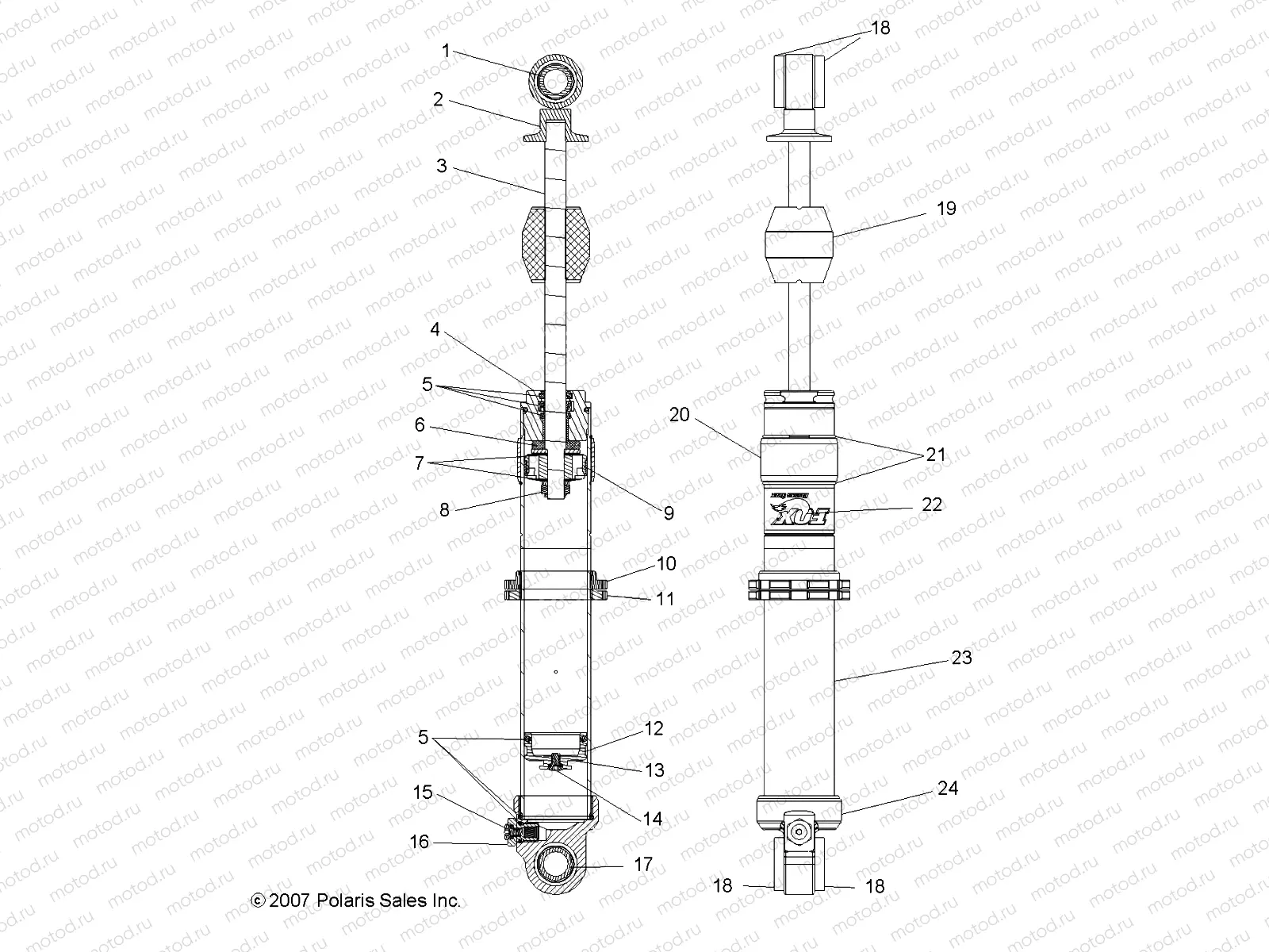 SUSPENSION | SUSPENSION, FRONT SHOCK - A08GJ52AA/AB (49ATVSHOCKFRT7043358)