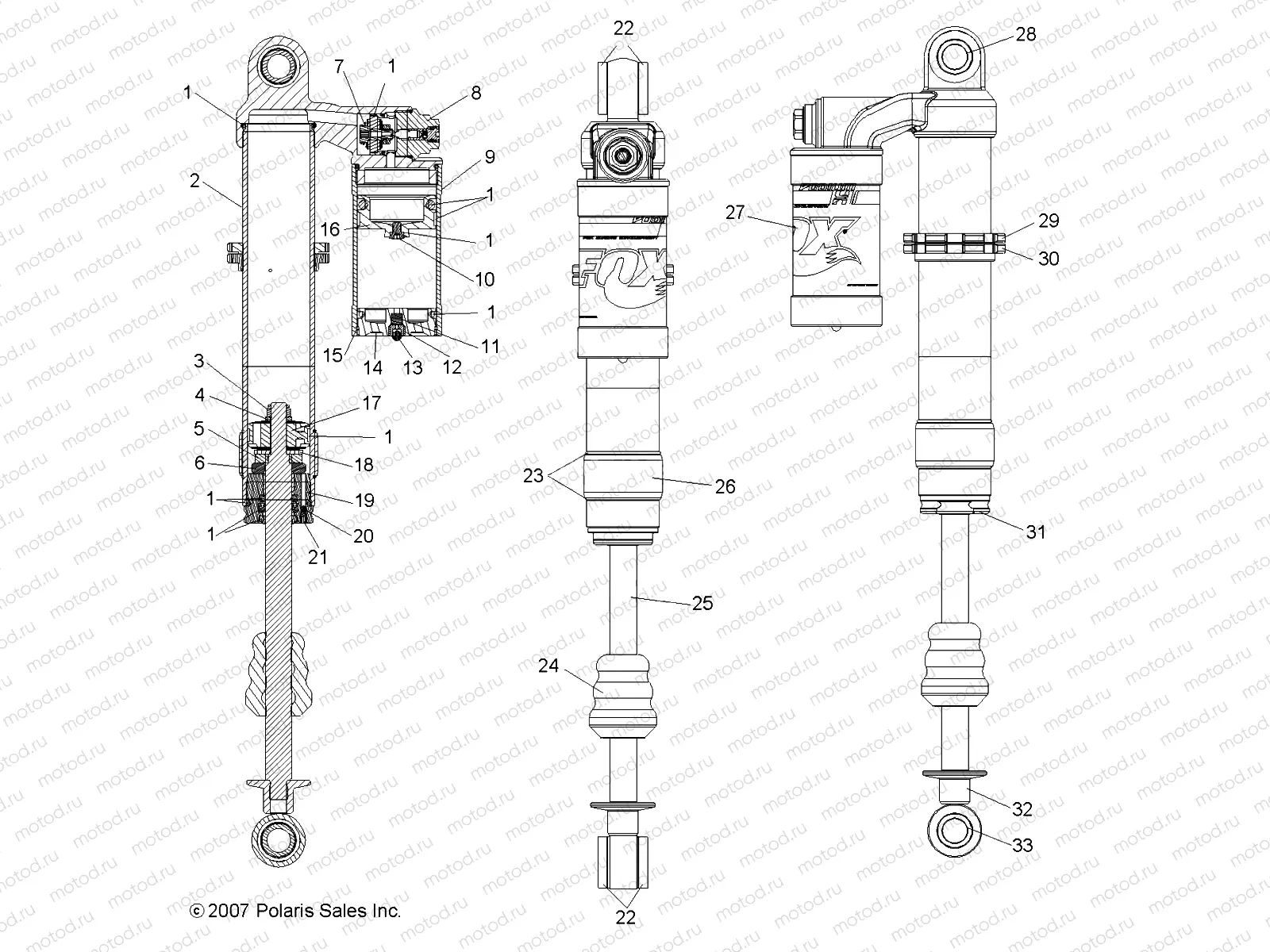 SUSPENSION | SUSPENSION, FRONT SHOCK - A08GJ52AC (49ATVSHOCKFRT7043359)