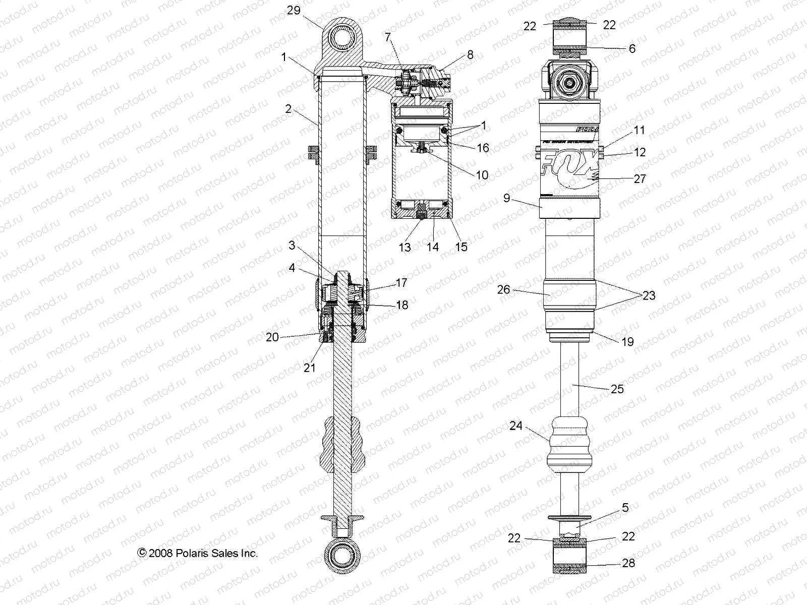 SUSPENSION | SUSPENSION, FRONT SHOCK - A09GJ45AA (49ATVSHOCKFRT7043475)
