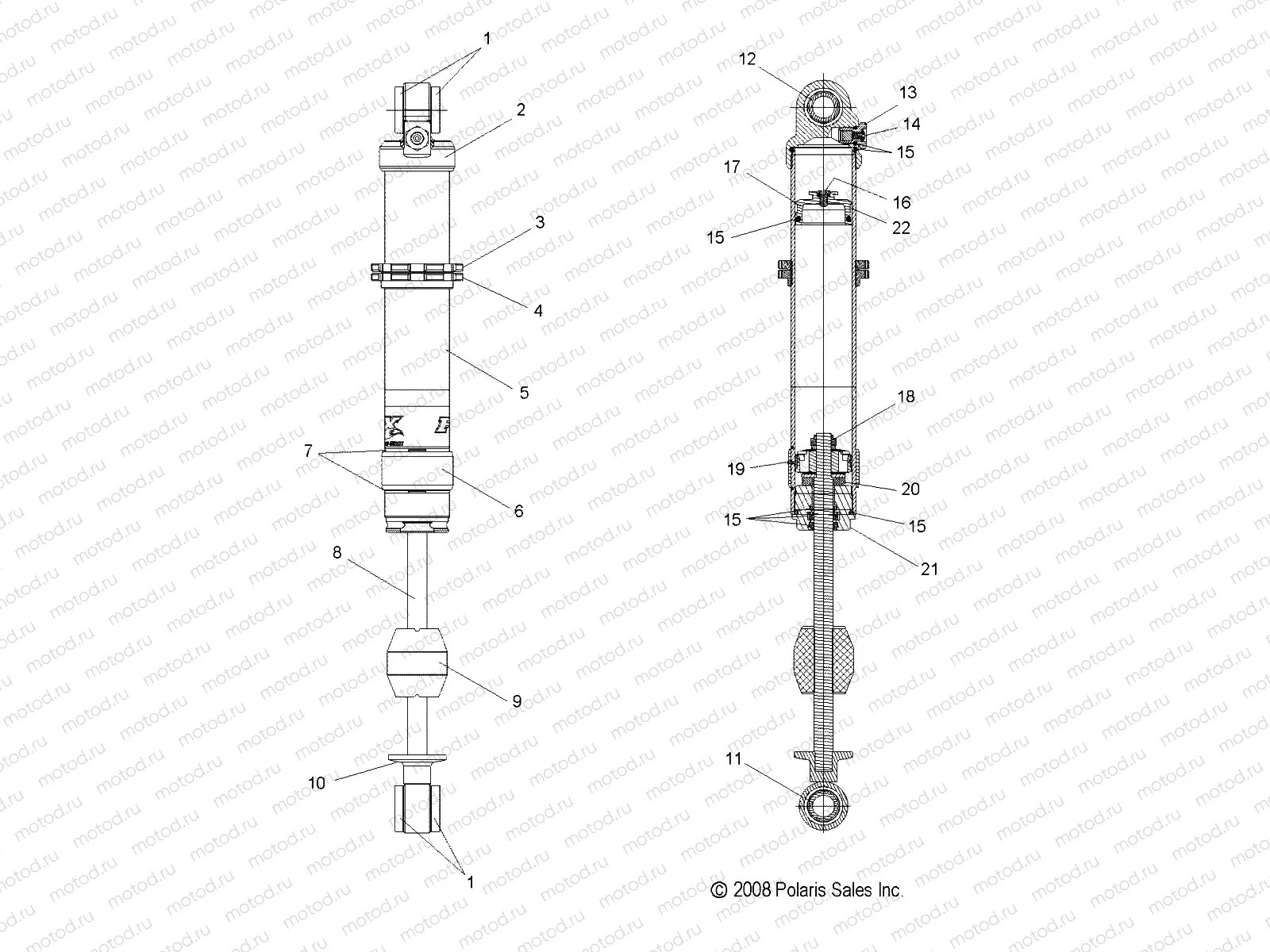 SUSPENSION | SUSPENSION, FRONT SHOCK - A09GJ52AA (49ATVSHOCKFRT7043459)